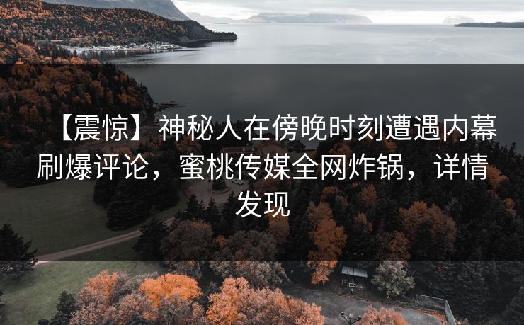 【震惊】神秘人在傍晚时刻遭遇内幕刷爆评论，蜜桃传媒全网炸锅，详情发现