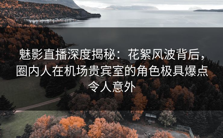 魅影直播深度揭秘：花絮风波背后，圈内人在机场贵宾室的角色极具爆点令人意外